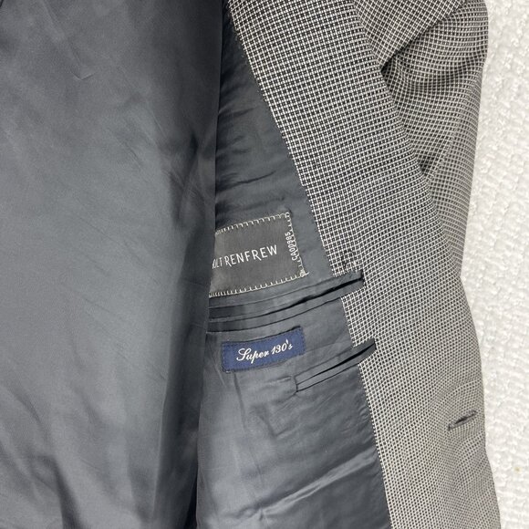 Canali Italy Blue Label Super 130 White / Black Abstract AOP Two Button Suit 54L - Picture 13 of 16